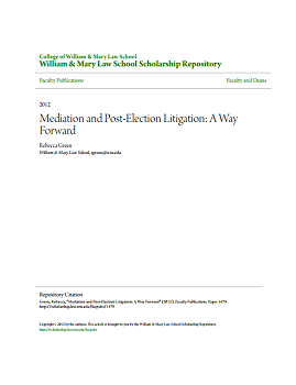 Mediation and Post-Election Litigation | mohammad mohajeri